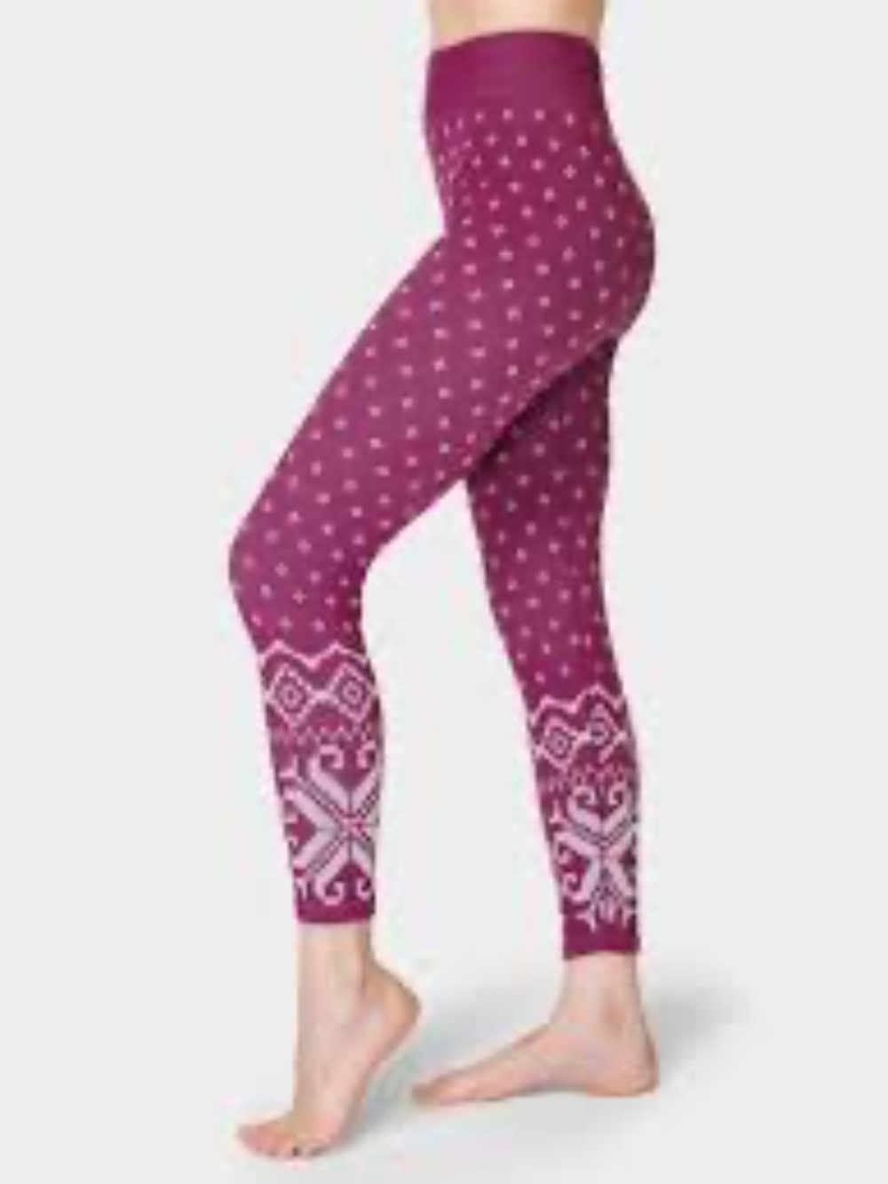NWT Sweaty Betty Fairisle Base Layer Leggings Pink XS
